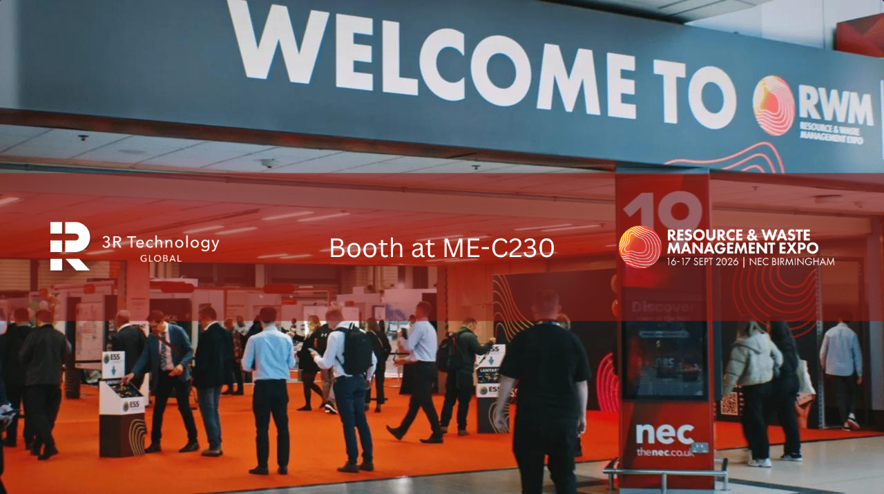 3R Technology Global exhibiting at RWM 2026, Sept 16-17 at the NEC, Birmingham — Booth ME-C230